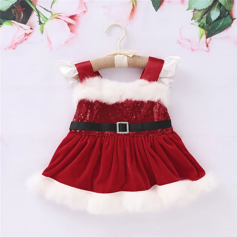 Christmas Newborn Baby Girls clothes strap sleeveless Ruffle square collar kids Toddler Sequin Velvet Mini Dresses one pieces
Christmas Newborn Baby Girls clothes strap sleeveless Ruffle square collar kids Toddler Sequin Velvet Mini Dresses one pieces