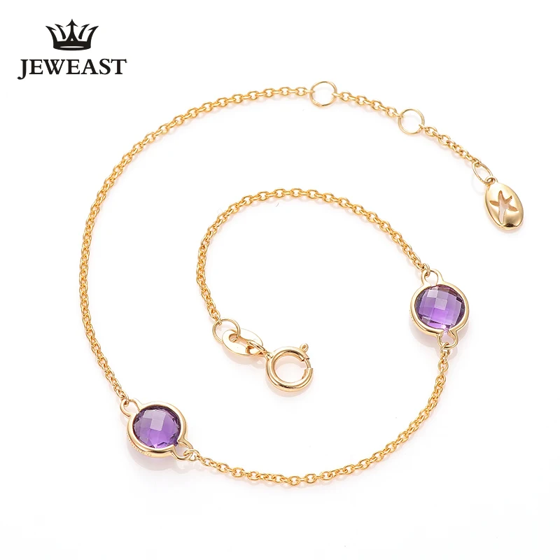 Natural Amethyst 18k Pure Gold Female Bracelets Fine Jewelry Gift Girl Thin Trendy Solid 750 Real Bangle Party Good Nice
Natural Amethyst 18k Pure Gold Female Bracelets Fine Jewelry Gift Girl Thin Trendy Solid 750 Real Bangle Party Good Nice