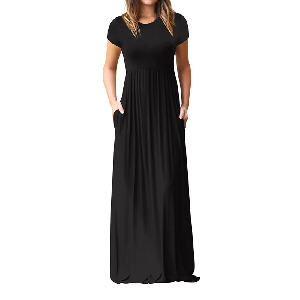 Feitong Ladies Elegant Long Shirt Dress Women O Neck Casual Pockets Short Sleeve Floor Length Dress Loose Party Long Maxi Dress
Feitong Ladies Elegant Long Shirt Dress Women O Neck Casual Pockets Short Sleeve Floor Length Dress Loose Party Long Maxi Dress