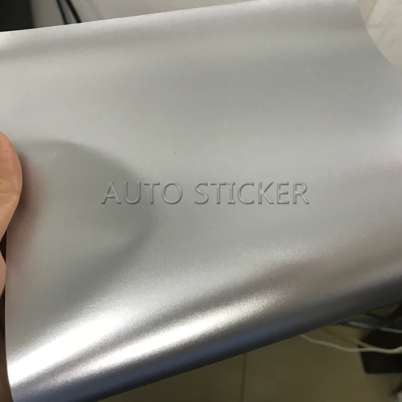 silver pearl metal car wrap 8