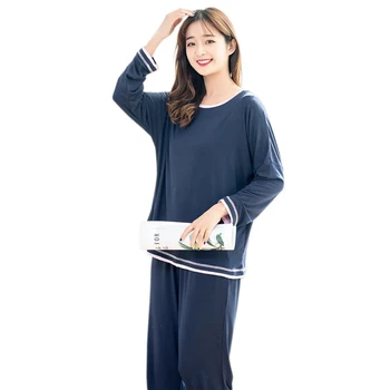 New Korea 2019 spring modal pajama sets women cozy long sleeve casual sleepwear fashion pure color o-neck pyjamas for women
New Korea 2019 spring modal pajama sets women cozy long sleeve casual sleepwear fashion pure color o-neck pyjamas for women