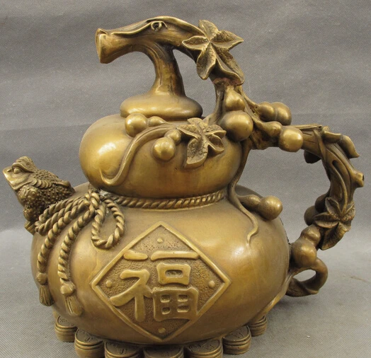 JP S0114 14" Chinese Bronze Decoration Wealth Coin Hoptoad Toad Fu Gourd Cucurbit Statue
JP S0114 14" Chinese Bronze Decoration Wealth Coin Hoptoad Toad Fu Gourd Cucurbit Statue