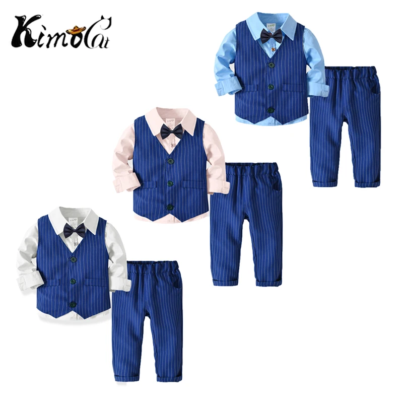 Kimocat Boys Wedding Suits Tie Shirt+Striped Vest+Pants 3Pcs Set Kids Gentleman Suits School Uniform Autumn Boy Formal Wear
Kimocat Boys Wedding Suits Tie Shirt+Striped Vest+Pants 3Pcs Set Kids Gentleman Suits School Uniform Autumn Boy Formal Wear