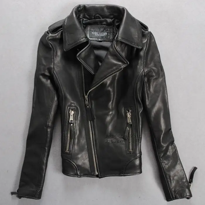 100% sheepskin slim fit motorcycle jacket women black lady's fashion real leather jacket with zippered pocket outerwear female
100% sheepskin slim fit motorcycle jacket women black lady's fashion real leather jacket with zippered pocket outerwear female