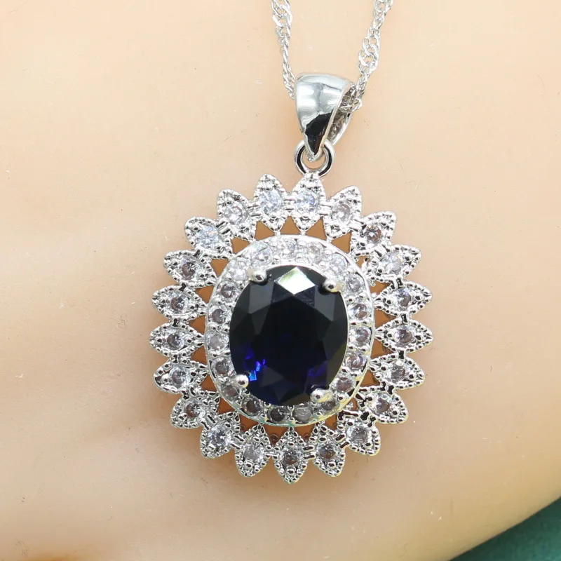 Classic Silver Necklaces Pendants for Women Flower Blue Semi-precious Stone Pendant Necklave Women Free Jewelry Box Dropshipping
Classic Silver Necklaces Pendants for Women Flower Blue Semi-precious Stone Pendant Necklave Women Free Jewelry Box Dropshipping