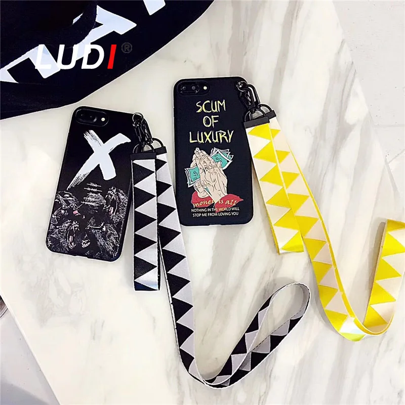 LUDI Devil & Money Phone Case For iPhone X 7 7plus Soft TPU hipster Wrist & Neck Strap Black back cover For iPhone 6 6S 8Plus
LUDI Devil & Money Phone Case For iPhone X 7 7plus Soft TPU hipster Wrist & Neck Strap Black back cover For iPhone 6 6S 8Plus
