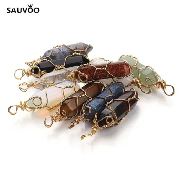 SAUVOO 5pcs/lot Mixed Pink Greeb Blue Black White Color Long Stone Pendant 10*38mm for Reiki Chakra Necklace Jewelry Making
SAUVOO 5pcs/lot Mixed Pink Greeb Blue Black White Color Long Stone Pendant 10*38mm for Reiki Chakra Necklace Jewelry Making
