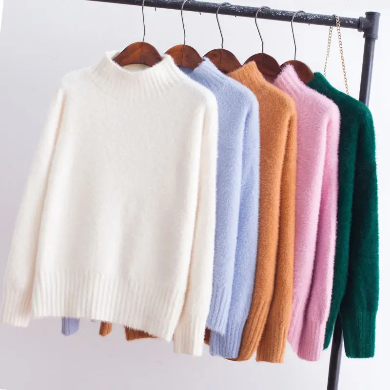 Autumn Winter Pullover Sweater Women Harajuku Warm Long Sleeve Pull Femme Sweaters Elastic Slim Pink Blue Knitted Sweater Z89
Autumn Winter Pullover Sweater Women Harajuku Warm Long Sleeve Pull Femme Sweaters Elastic Slim Pink Blue Knitted Sweater Z89