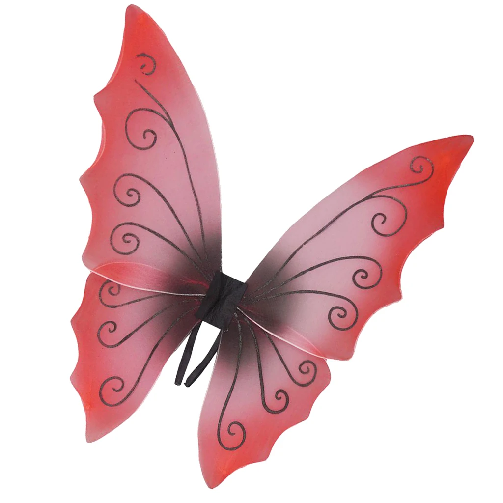 Little Devil Red Fabric Fairy Wings Women Dressing up Costume Accessories Girls Hen Night Party Elastic Butterfly Wings