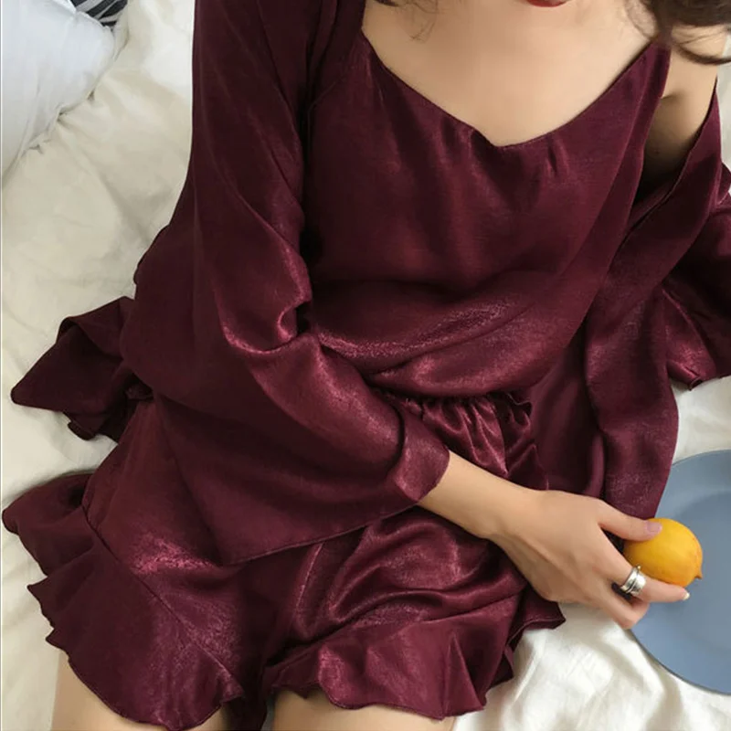 Droppshiping Women 4pcs/set Summer V-Neck Satin Pajamas Vest Short Panties Nightwear Set dg88
Droppshiping Women 4pcs/set Summer V-Neck Satin Pajamas Vest Short Panties Nightwear Set dg88