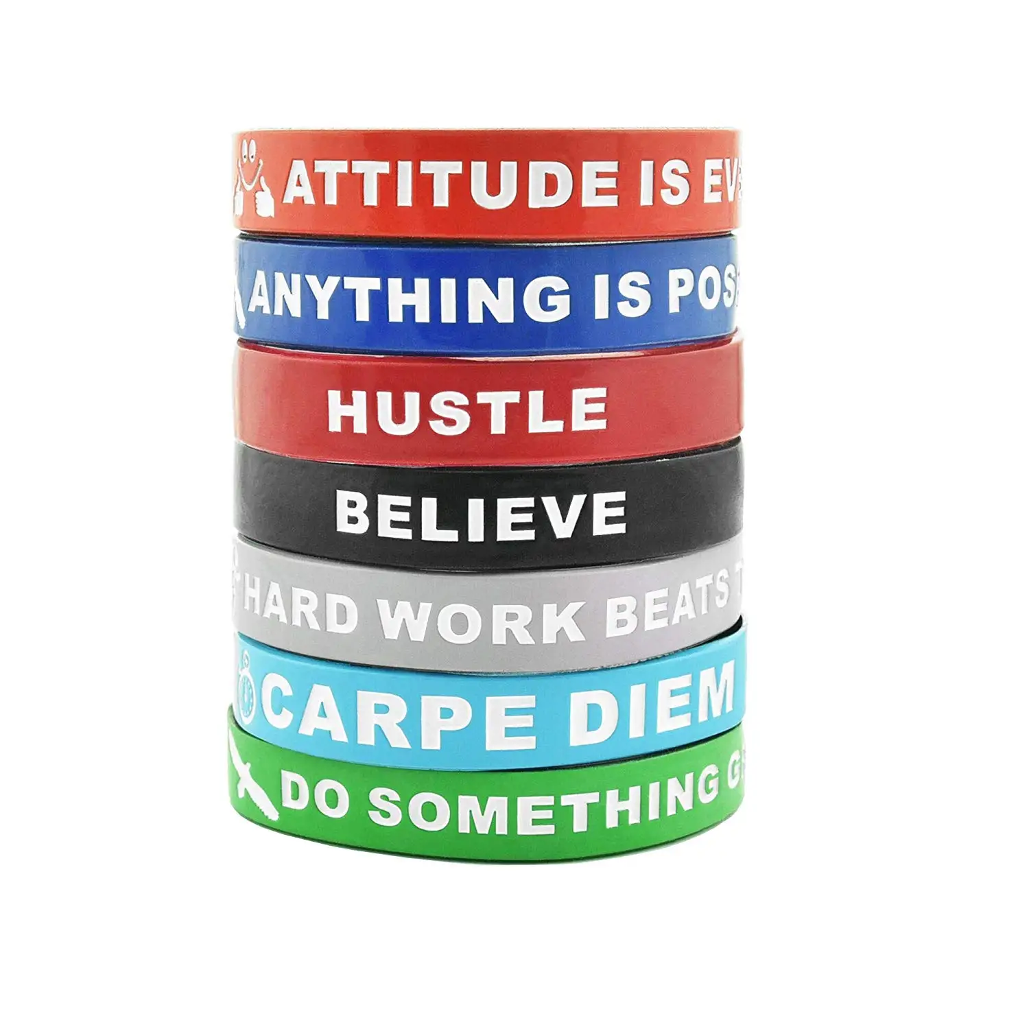 Custom Silicone Rubber Stretch Bracelet for Men Women and Teens Motivational Wristband Set with Inspirational Messages Attitude
Custom Silicone Rubber Stretch Bracelet for Men Women and Teens Motivational Wristband Set with Inspirational Messages Attitude