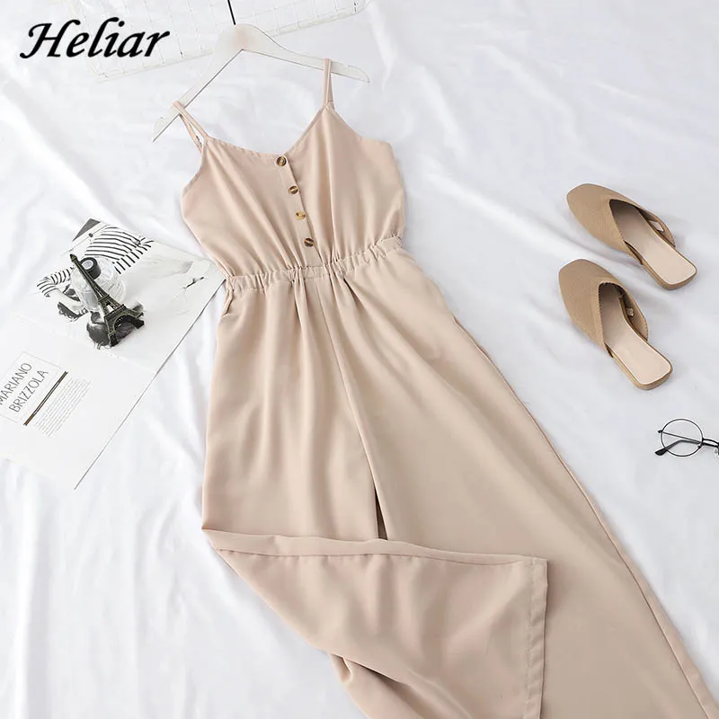HELIAR Women Jumpsuits Lady Solid Spaghetti High Waist Jumpsuit With Button Rompers Party Cloth 2019 Summer Female Maxi Playsuit
HELIAR Women Jumpsuits Lady Solid Spaghetti High Waist Jumpsuit With Button Rompers Party Cloth 2019 Summer Female Maxi Playsuit
