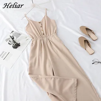 HELIAR Women Jumpsuits Lady Solid Spaghetti High Waist Jumpsuit With Button Rompers Party Cloth 2019 Summer Female Maxi Playsuit
HELIAR Women Jumpsuits Lady Solid Spaghetti High Waist Jumpsuit With Button Rompers Party Cloth 2019 Summer Female Maxi Playsuit