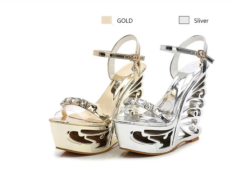 Nouveau Femmes Strass Haut Talons Compenses Talon Imperméabilisation Mariage Chaussures Bottines