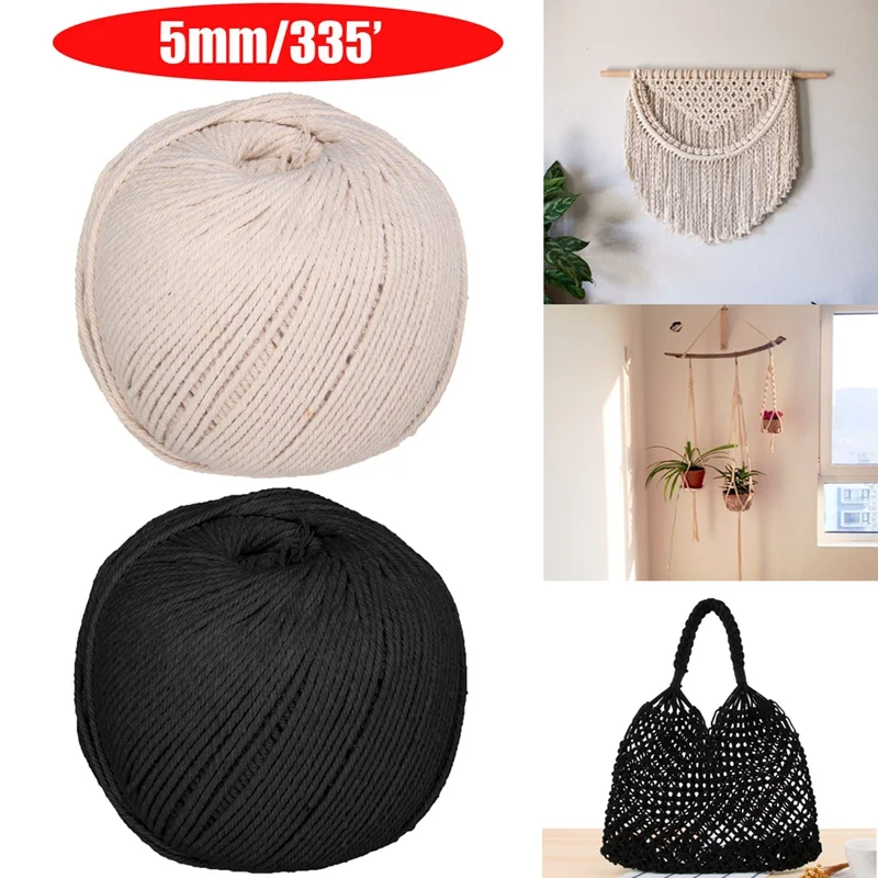 KiWarm 1Pcs 5mm/102m Black/Beige Cotton Twisted Cord Handmade Jute Bundle Rope Decor Crafts Cords For DIY Arts Home Decor
KiWarm 1Pcs 5mm/102m Black/Beige Cotton Twisted Cord Handmade Jute Bundle Rope Decor Crafts Cords For DIY Arts Home Decor