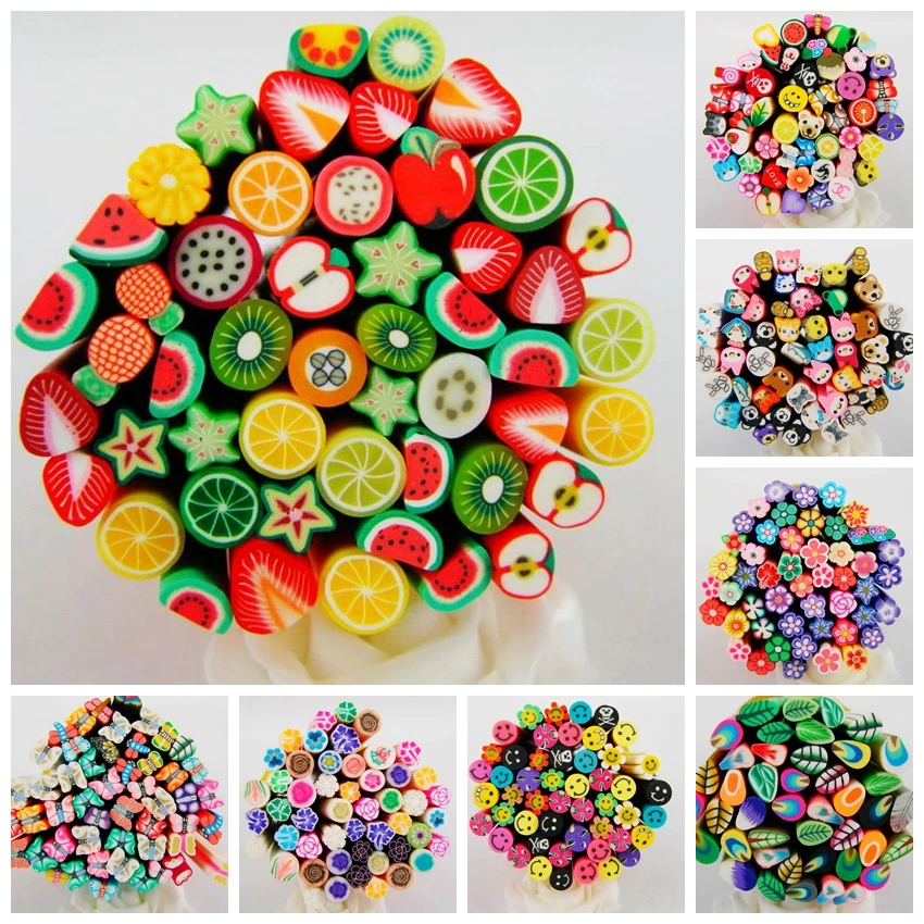 50pcs 5cmMulity Style Fimo Canes 3D Nail Art Decoration PolymerClay Fruit Fimo Rods For Nail DIY Design Beauty
50pcs 5cmMulity Style Fimo Canes 3D Nail Art Decoration PolymerClay Fruit Fimo Rods For Nail DIY Design Beauty
