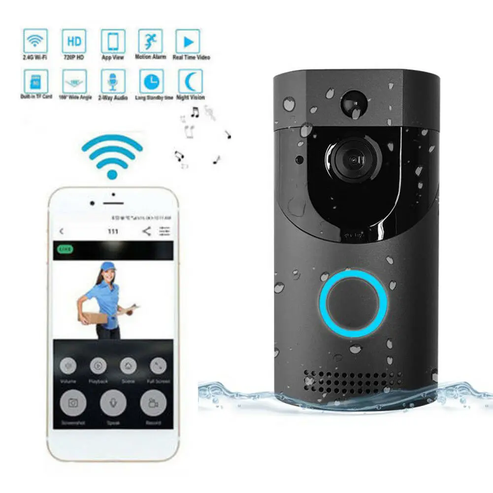 Outdoor Waterproof Night Vision Wireless WiFi DoorBell Smart Video Phone Door Visual Ring Intercom Secure Camera
Outdoor Waterproof Night Vision Wireless WiFi DoorBell Smart Video Phone Door Visual Ring Intercom Secure Camera