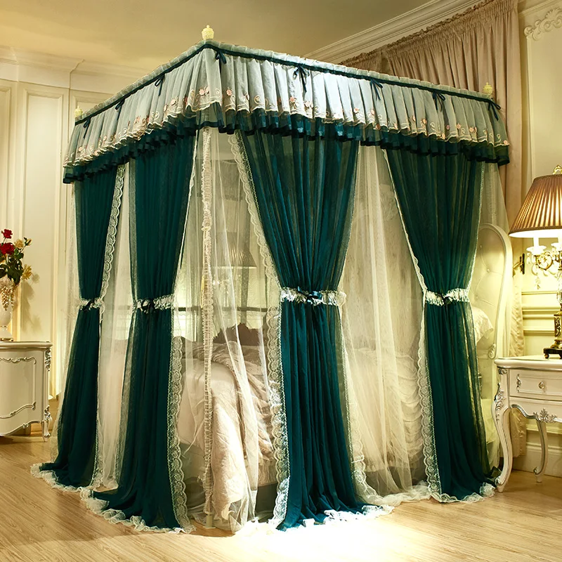 Green Pink Gray Double-deck Romantic White Lace Luxury Palac Style Three-door Quadrate Floor-standing Mosquito Net Bedding Set
Green Pink Gray Double-deck Romantic White Lace Luxury Palac Style Three-door Quadrate Floor-standing Mosquito Net Bedding Set