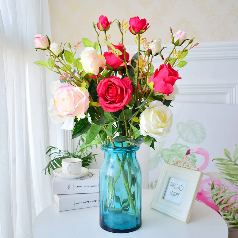 3 head big silk roses artificial flower for weeding garden table home decoration accessories fake flowers white blue red
3 head big silk roses artificial flower for weeding garden table home decoration accessories fake flowers white blue red