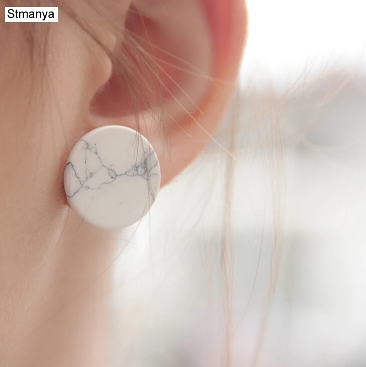2016 Trendy Fashion Punk Man-Made Faux White Black Geometric Simple Marble Stone Triangle Round square Stud Earrings #12112
2016 Trendy Fashion Punk Man-Made Faux White Black Geometric Simple Marble Stone Triangle Round square Stud Earrings #12112
