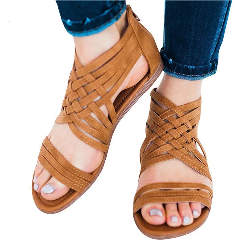 Women Sandals Plus Size Zip Gladiator Sandals Shoes Woman Summer Low Heels Sandals Peep Toe Beach Shoes Flats Sandalias Mujer
Women Sandals Plus Size Zip Gladiator Sandals Shoes Woman Summer Low Heels Sandals Peep Toe Beach Shoes Flats Sandalias Mujer