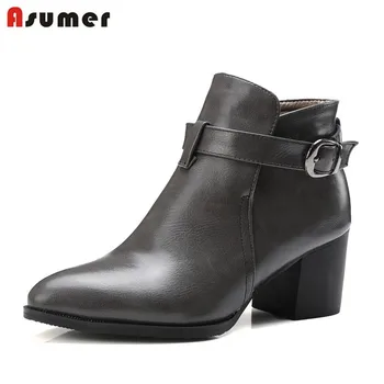 ASUMER Small and big size 32-43 2020 new arrival ankle boots point toe med heels platform women shoes buckle unique winter boots
ASUMER Small and big size 32-43 2020 new arrival ankle boots point toe med heels platform women shoes buckle unique winter boots
