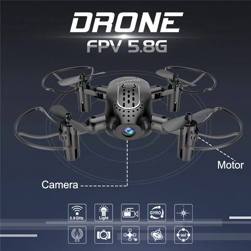 

Realacc R11 Mini FPV Quadcopter with 5.8G Foldable 720P HD Camera 6-axis Headless Mode 3 Inch Goggles Micro RC Drone Helicopters