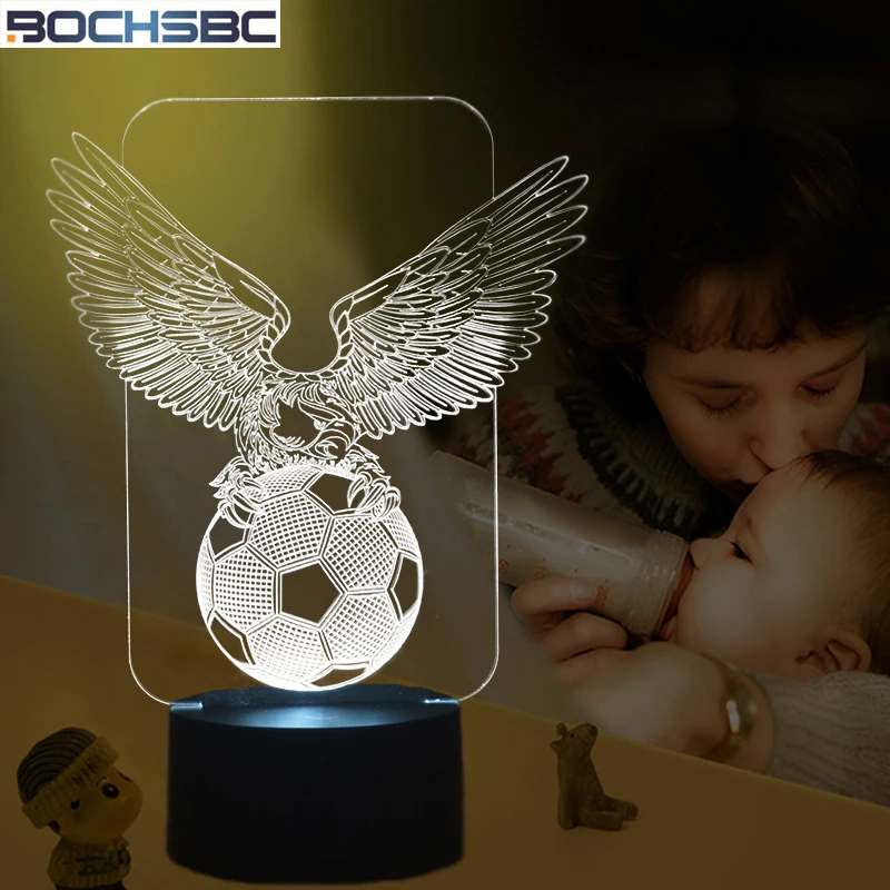BOCHSBC 3D Футбольный ночной Светильник s Футбол Орел акриловая панель визуальный светильник красочные светодиодные стерео настольные лампы для спальни декоративные
BOCHSBC 3D Футбольный ночной Светильник s Футбол Орел акриловая панель визуальный светильник красочные светодиодные стерео настольные лампы для спальни декоративные