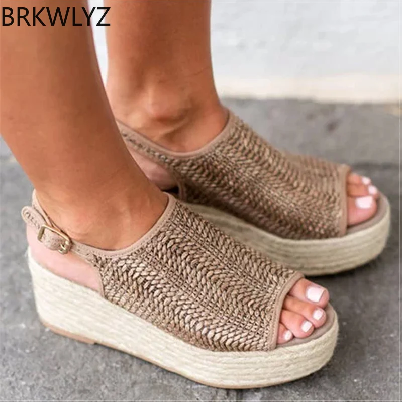 Women Sandals Retro Platform Sandals With 6CM High Heels Wedges Shoes For Women Plus Size 43 Hemp Summer Sandals Zapatos Mujer
Women Sandals Retro Platform Sandals With 6CM High Heels Wedges Shoes For Women Plus Size 43 Hemp Summer Sandals Zapatos Mujer