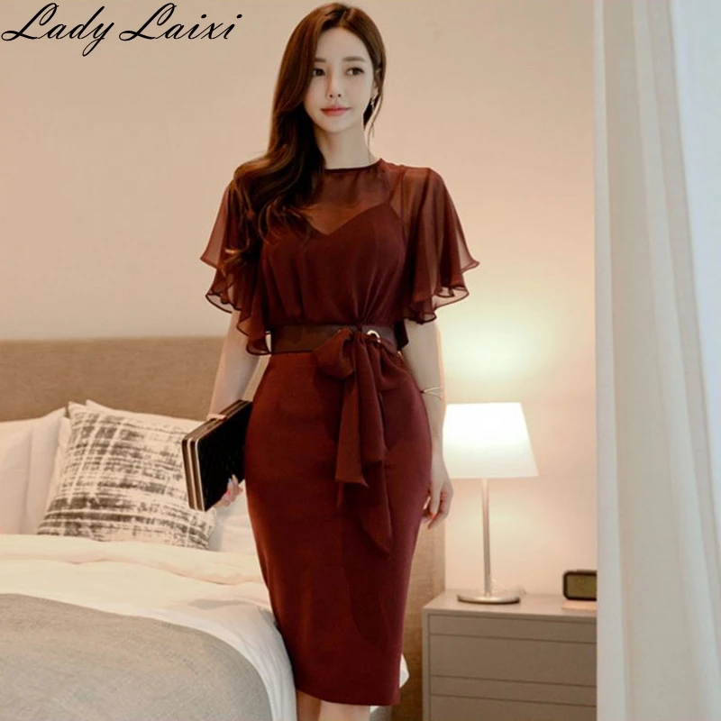 2019 Summer Women Chiffon Dress See Through patchwork Bandage Bodycon Dresses Slim Elegant Sexy Sheath Vestidos
2019 Summer Women Chiffon Dress See Through patchwork Bandage Bodycon Dresses Slim Elegant Sexy Sheath Vestidos