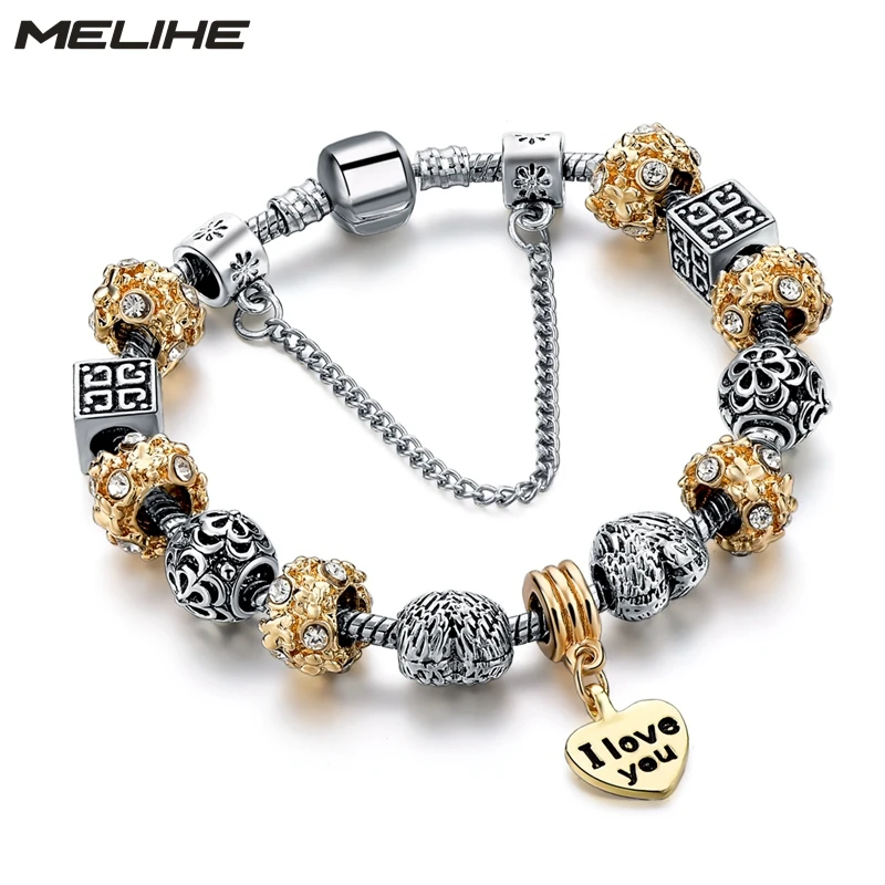 MELIHE Fashion Heart Charm Bracelets Bangles Crystal Beads Bracelet For Women DIY Jewellery SBR160156
MELIHE Fashion Heart Charm Bracelets Bangles Crystal Beads Bracelet For Women DIY Jewellery SBR160156