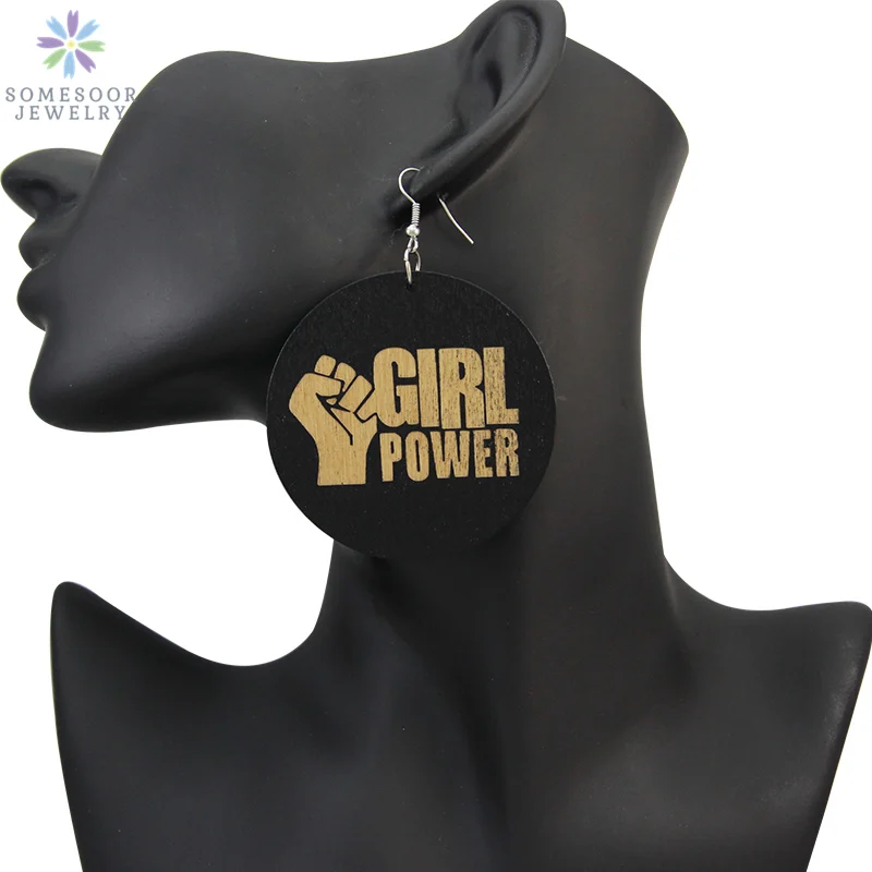 SOMESOOR Engraving Girl Power Fist African Wood Drop Earrings For Women Afrocentric Black Ethnic Handmade Dangle Jewelry Gift
SOMESOOR Engraving Girl Power Fist African Wood Drop Earrings For Women Afrocentric Black Ethnic Handmade Dangle Jewelry Gift