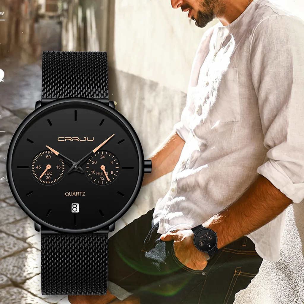 CRRJU Men's Watch Waterproof Calendar Steel Mesh with Chronograph Quartz Watch Мужские часы relógio masculino
CRRJU Men's Watch Waterproof Calendar Steel Mesh with Chronograph Quartz Watch Мужские часы relógio masculino