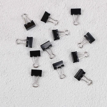 12Pcs Metal Black Binder Clips Notes File Letter Paper Clip Photo Binding Stationery Accessories Office Supplies 15mm
12Pcs Metal Black Binder Clips Notes File Letter Paper Clip Photo Binding Stationery Accessories Office Supplies 15mm