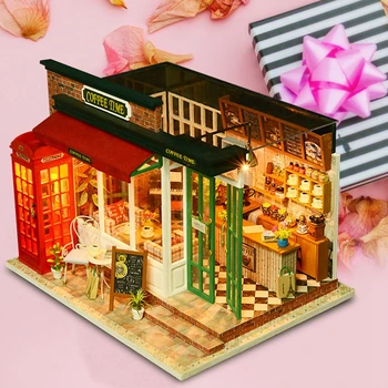 New Wooden Diy Dollhouse Toy Miniature Box Puzzle Dollhouse Diy Kit Doll House Furniture Coffee Shop Model Gift Toy For Children
New Wooden Diy Dollhouse Toy Miniature Box Puzzle Dollhouse Diy Kit Doll House Furniture Coffee Shop Model Gift Toy For Children