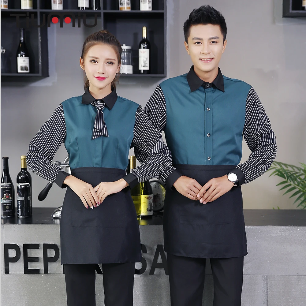 Stripe Long Sleeve Shirt Restaurant Hotel Bar Waitress Waiter Uniform Food Service Workwear Jacket Cleaning Clothing with Tie
Stripe Long Sleeve Shirt Restaurant Hotel Bar Waitress Waiter Uniform Food Service Workwear Jacket Cleaning Clothing with Tie