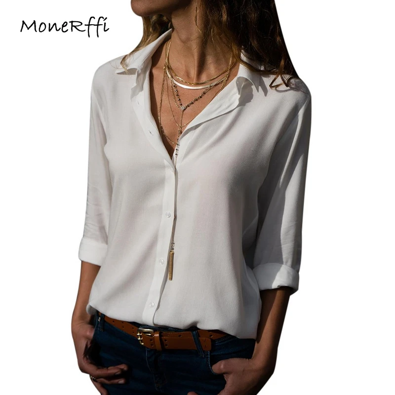 MoneRffi Women Sexy Deep V-Neck Chiffon Blouse Solid Long Sleeve Button Shirts Autumn Office Lady Elegant Blusas Tops Plus Size
MoneRffi Women Sexy Deep V-Neck Chiffon Blouse Solid Long Sleeve Button Shirts Autumn Office Lady Elegant Blusas Tops Plus Size
