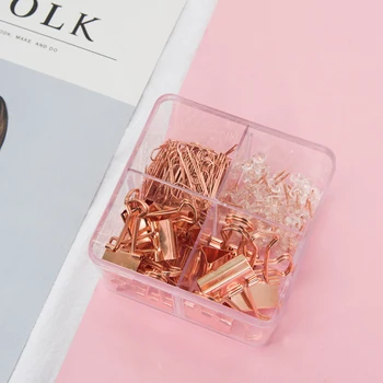 171pcs/box Luxury Binder Clip Set Push-Pin Map Tacks Rose Gold Paperclips Bookmark for Photos Tickets Notes Book Marks Clips
171pcs/box Luxury Binder Clip Set Push-Pin Map Tacks Rose Gold Paperclips Bookmark for Photos Tickets Notes Book Marks Clips