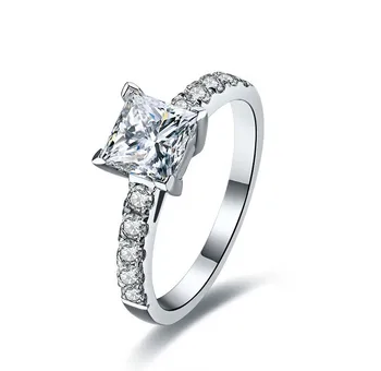 Trendy 1Ct Princess Cut Simulate Diamond Ring Solid 18K 750 White Gold Jewelry Engagement Wedding Ring Gold Gift for Valentine
Trendy 1Ct Princess Cut Simulate Diamond Ring Solid 18K 750 White Gold Jewelry Engagement Wedding Ring Gold Gift for Valentine