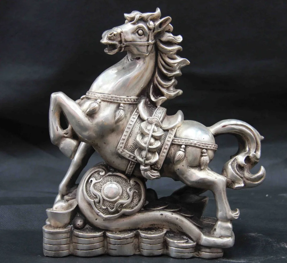 9 Chinese Folk White Copper Silver Lucky Wealth RuYi YuanBao Horse Steed Statue
9 Chinese Folk White Copper Silver Lucky Wealth RuYi YuanBao Horse Steed Statue