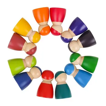 Montessori Set Of 12 Rainbow Friends Peg Dolls Wooden Pretend Play People Figures Baby Toy Environmental Safety Paint
Montessori Set Of 12 Rainbow Friends Peg Dolls Wooden Pretend Play People Figures Baby Toy Environmental Safety Paint