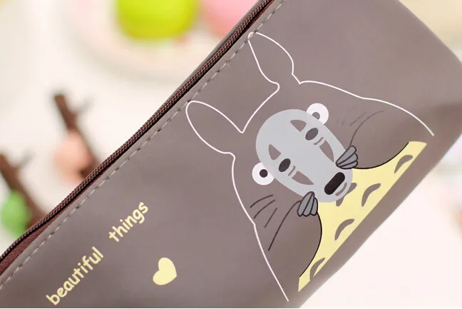 Cute Totoro Grey Waterproof Pencil Case