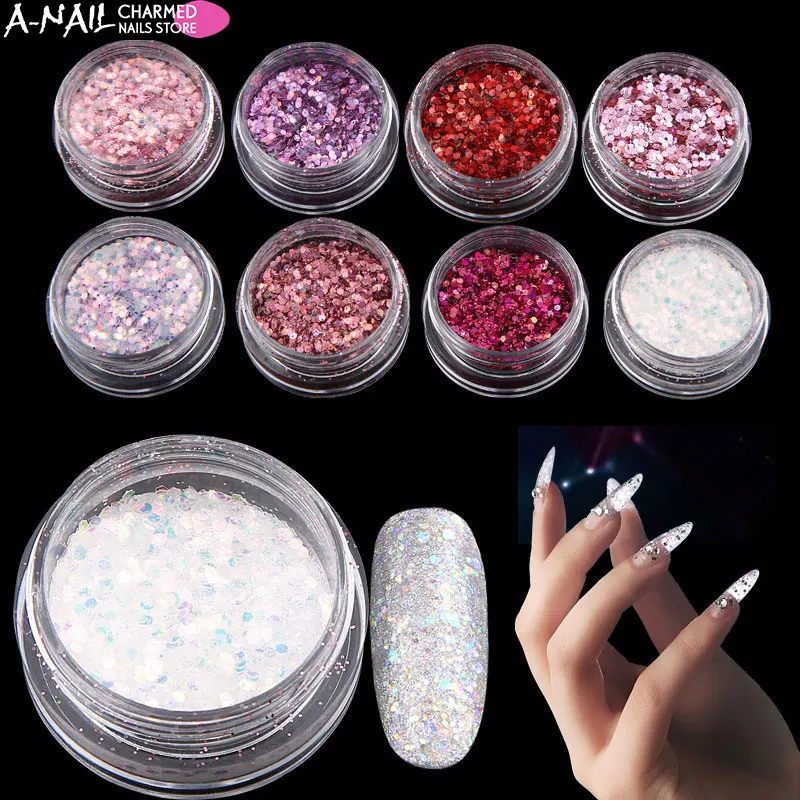 NEWBY 1set/ 8 boxes 8Colors Shiny Nail Art Glitters Sequins Red Pink Purple Nail Tip Dust Powder Manicure Nail Art Decorations
NEWBY 1set/ 8 boxes 8Colors Shiny Nail Art Glitters Sequins Red Pink Purple Nail Tip Dust Powder Manicure Nail Art Decorations
