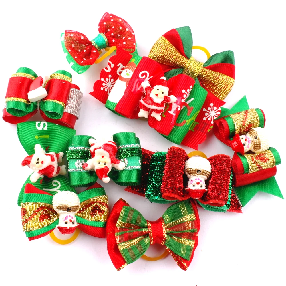 20pcs/lot Dog Bows Pet Cat Dog Hair Bows For Christmas Festival Dog Hair Accessories With Rubber Band Grooming Products
20pcs/lot Dog Bows Pet Cat Dog Hair Bows For Christmas Festival Dog Hair Accessories With Rubber Band Grooming Products