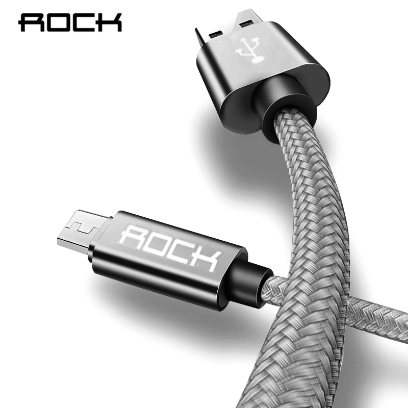 ROCK Micro USB Cable for Samaung Xiaomi Fast Charging Metal Nylon Braided Data Sync Cord 1.8M 1M Cable For Android Smart Phones
ROCK Micro USB Cable for Samaung Xiaomi Fast Charging Metal Nylon Braided Data Sync Cord 1.8M 1M Cable For Android Smart Phones