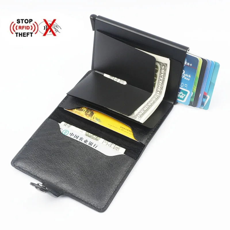 Anti Theft Credit Card Holder Women Men Blocking Rfid Wallet PU Leather RFID Blocking Card Holder Aluminum Business Card Case
Anti Theft Credit Card Holder Women Men Blocking Rfid Wallet PU Leather RFID Blocking Card Holder Aluminum Business Card Case