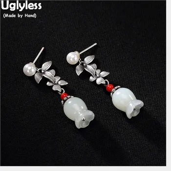 Uglyless Ethnic Handmade Thai Silver Flower Earrings for Women Natural Jade Lily of the valley Flower Earrings Pearls Fine Jewel
Uglyless Ethnic Handmade Thai Silver Flower Earrings for Women Natural Jade Lily of the valley Flower Earrings Pearls Fine Jewel