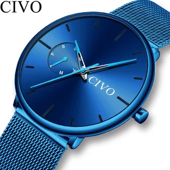 Relojes Hombre CIVO Watches Mens Sport Waterproof Quartz Clock Mens Watches Top Brand Luxury Blue Steel Mesh WatcheFor Men 8052
Relojes Hombre CIVO Watches Mens Sport Waterproof Quartz Clock Mens Watches Top Brand Luxury Blue Steel Mesh WatcheFor Men 8052