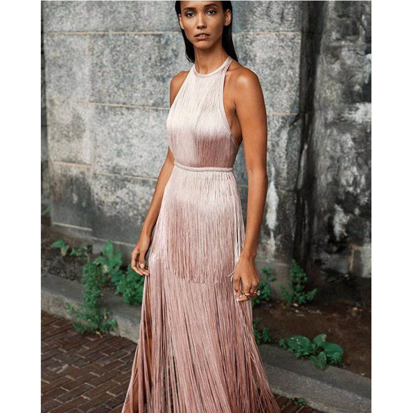 KLEEZY New Arrivals Tassel Halter Ankle-Length Bodycon Off Shoulder Sexy Club Party Dress Vestidos Bandage HL4225
KLEEZY New Arrivals Tassel Halter Ankle-Length Bodycon Off Shoulder Sexy Club Party Dress Vestidos Bandage HL4225