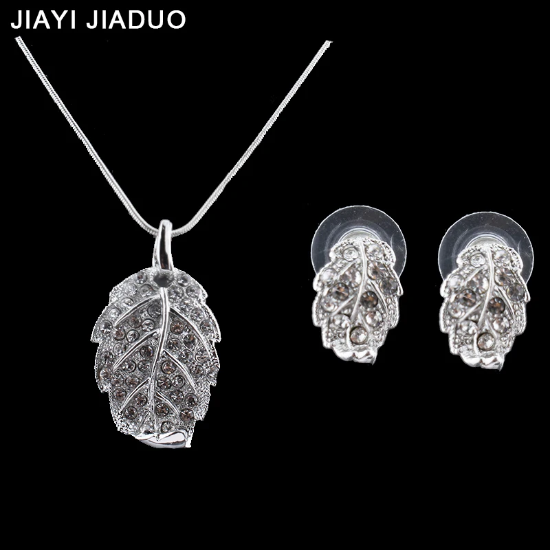 jiayijiaduo Fashion Wedding Jewelry Set gold-color Crystal Pendant Necklace Earrings for women Gift clothing accessories leaves
jiayijiaduo Fashion Wedding Jewelry Set gold-color Crystal Pendant Necklace Earrings for women Gift clothing accessories leaves